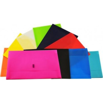 Osmer Plastic Document Wallet with Velcro Seal Foolscap, Purple